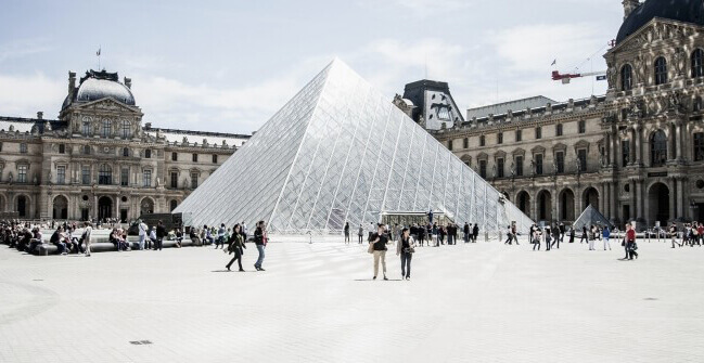 The Louvre pyramid in Paris